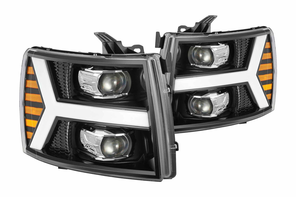 AlphaRex Pro-Series Halogen Heads: Chevy Silverado 1500 (07-13) - Matte Black (Set)