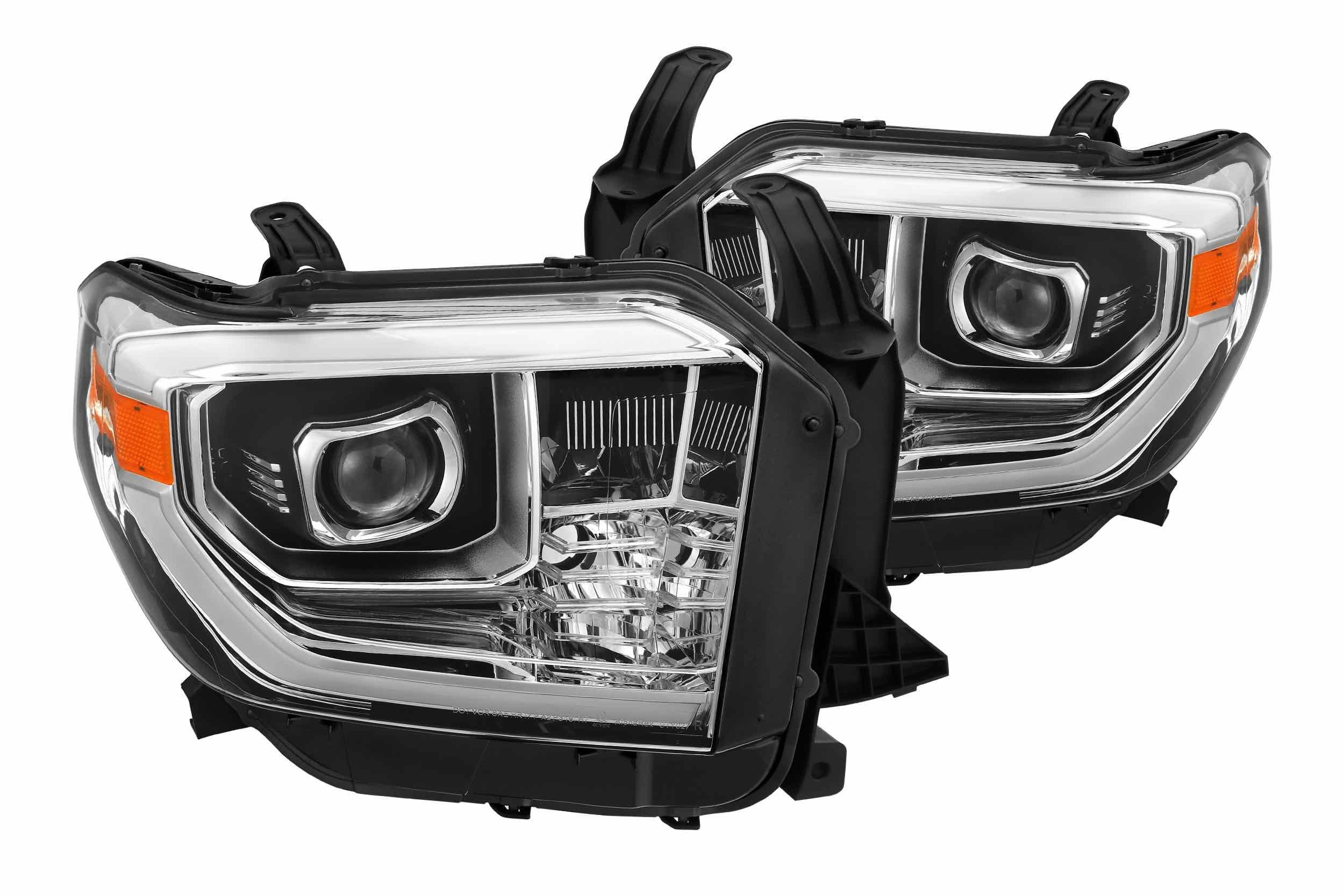 AlphaRex Pro-Series Halogen Heads:  Toyota Tundra (14-20)  - Gloss Black (Set)