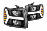 AlphaRex Pro-Series Halogen Heads: Chevy Silverado 1500 (07-13) - Gloss Black (Set)