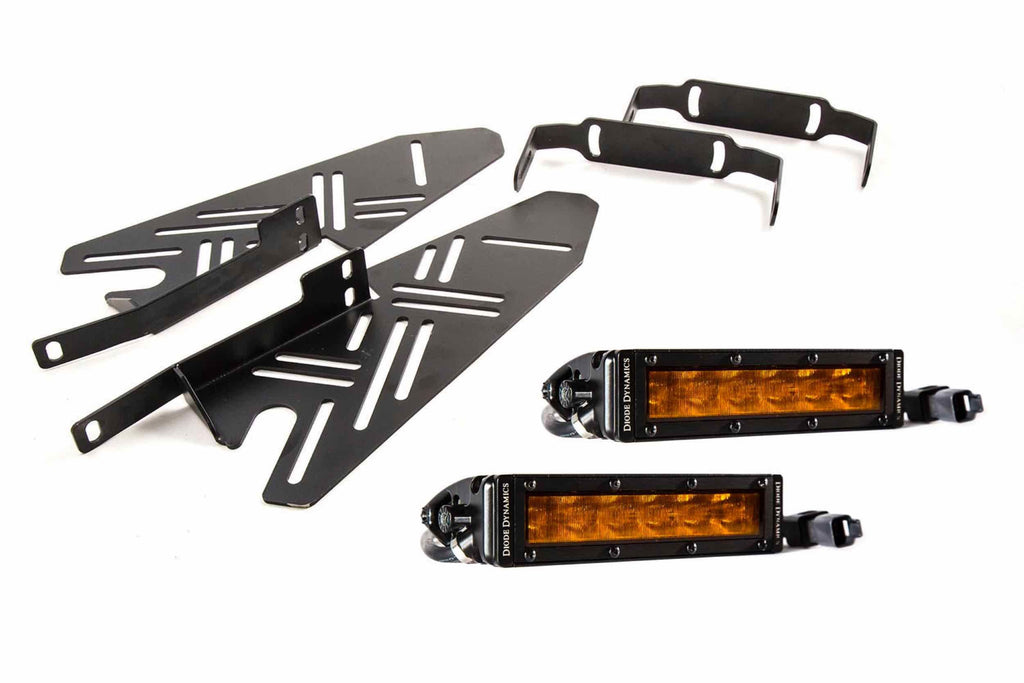 Diode Dynamics Bumper-Mount LED System: Ford Raptor (17-20) (Amber / Wide Beam) (2x SS6 Bars)