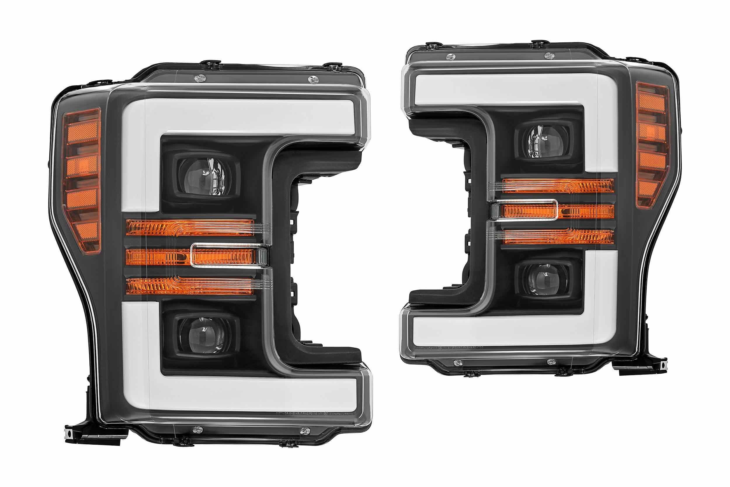 AlphaRex Pro-Series Halogen Heads:  Ford Super Duty (17-19) - Matte Black (Set)