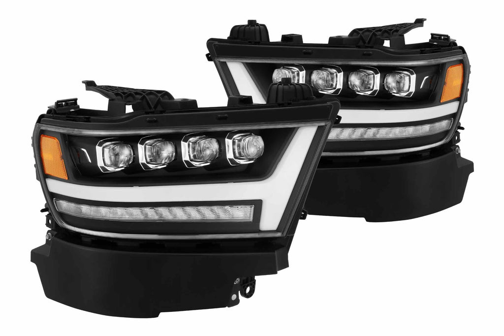 AlphaRex Nova-Series LED Heads: Dodge Ram 1500 (19+) (Halogen Type) - Gloss Black (Set)