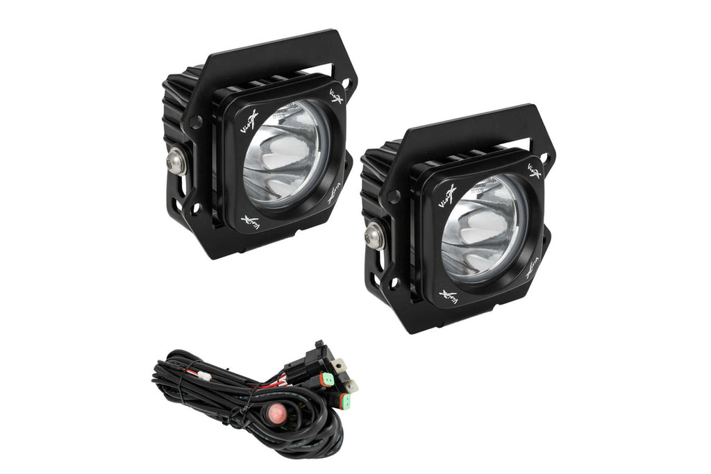 Vision X LED Fog Light System: Ford Ranger (19+) (2x Optimus Square Pods w/ Halo)
