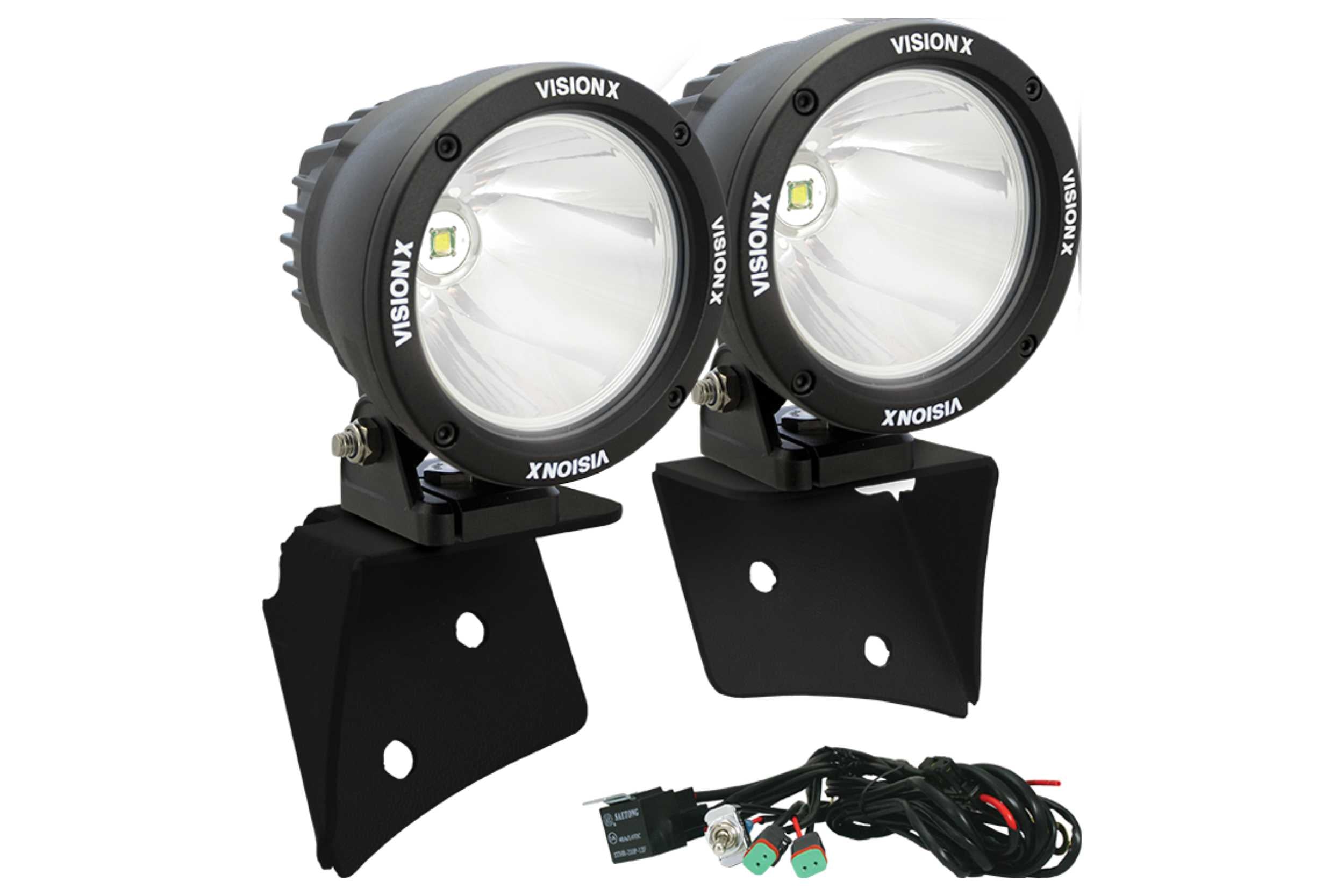 Vision X Optimus Round Cover (Red / Flood Beam)