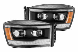 AlphaRex Pro-Series Halogen Heads: Dodge Ram (06-08) - Gloss Black (Set)