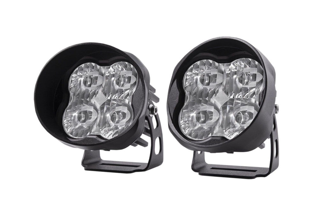 Diode Dynamics SS3 Sport LED Pods: (Round / Yellow / Set / SAE Fog Beam)