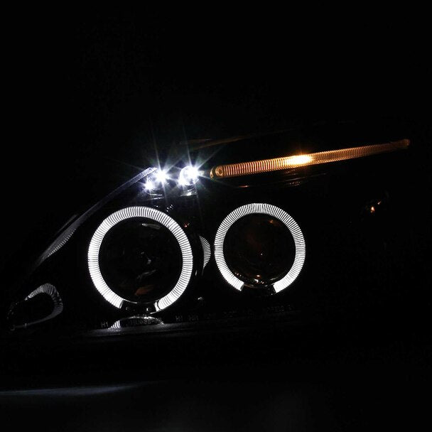 1999-2000 Honda Civic 2/3/4DR Spec-D Tuning JDM Style Smoke Lens Dual Halo Projector Headlights w/ LED DRL