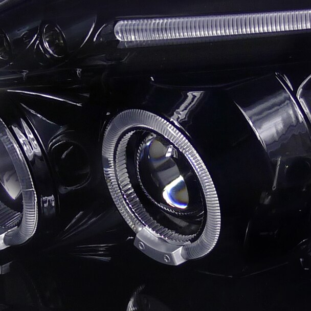 1999-2000 Honda Civic 2/3/4DR Spec-D Tuning JDM Style Smoke Lens Dual Halo Projector Headlights w/ LED DRL