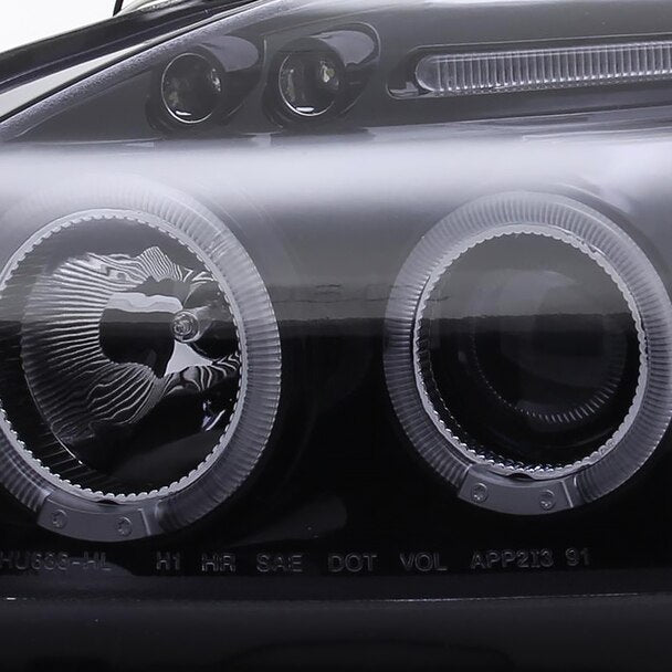 1999-2000 Honda Civic 2/3/4DR Spec-D Tuning JDM Style Smoke Lens Dual Halo Projector Headlights w/ LED DRL