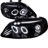 1999-2000 Honda Civic 2/3/4DR Spec-D Tuning JDM Style Smoke Lens Dual Halo Projector Headlights w/ LED DRL