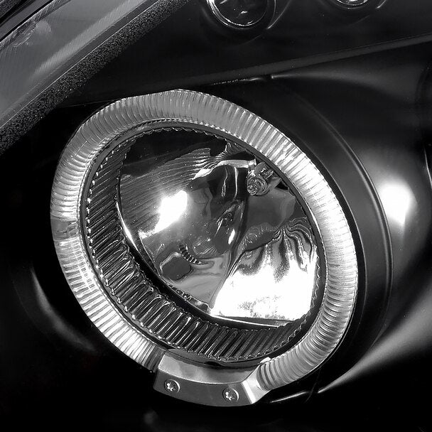 1999-2000 Honda Civic Spec-D Tuning Dual Halo LED Projector Headlights w/Eyebrows (Matte Black Housing/Clear Lens)