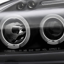 Load image into Gallery viewer, 1999-2000 Honda Civic Spec-D Tuning Dual Halo LED Projector Headlights w/Eyebrows (Matte Black Housing/Clear Lens)